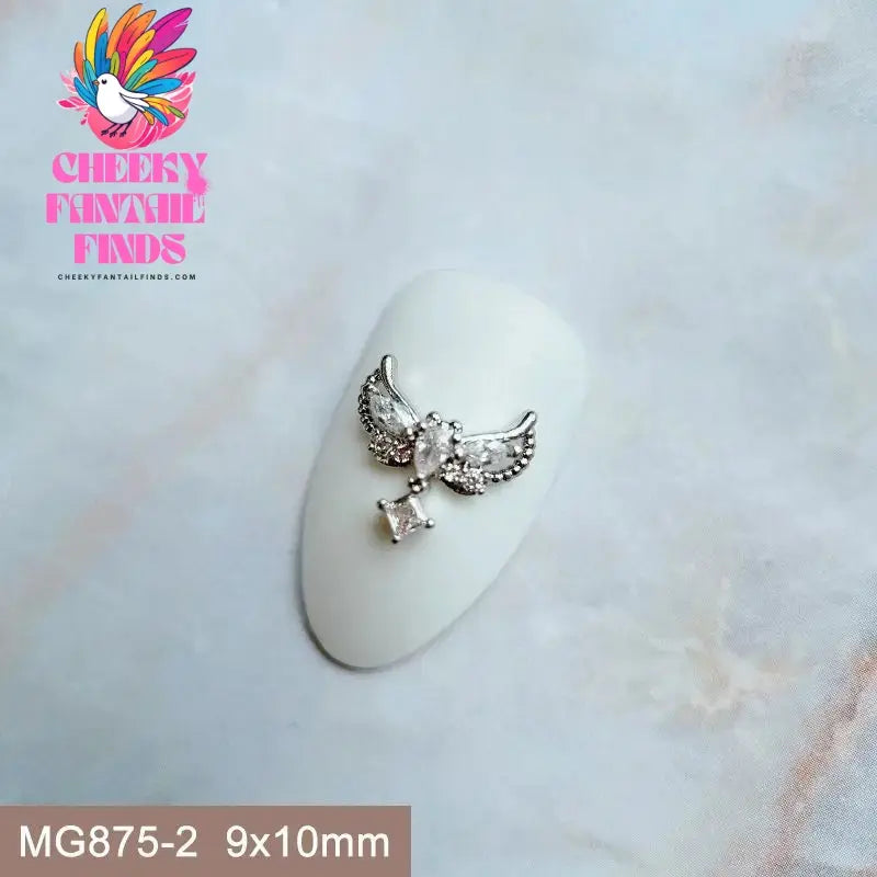10pcs/lot Luxury Unicorn Heart Love Zircon Crystals Metal Nails Jewelry Decorations Nail Art Accessories Charms Parts Supplies Cheeky Fantail Finds