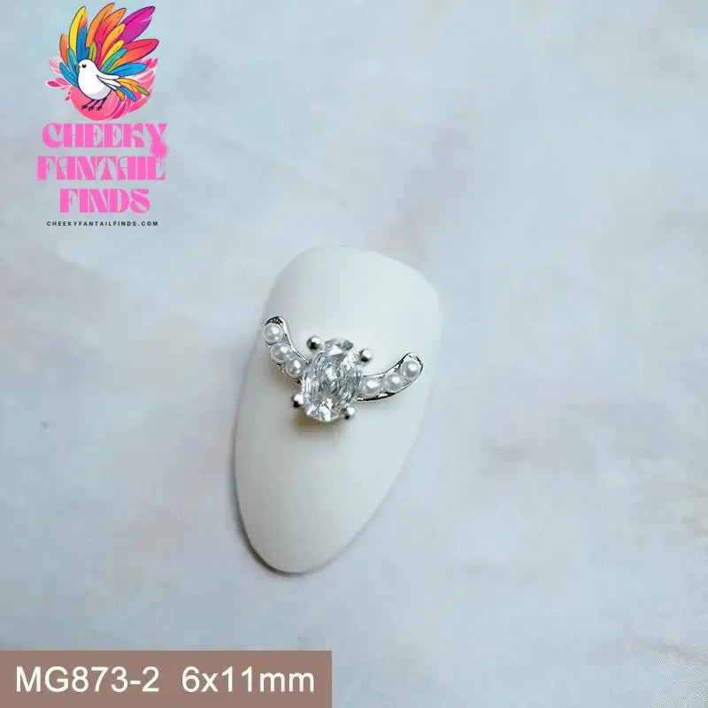 10pcs/lot Luxury Unicorn Heart Love Zircon Crystals Metal Nails Jewelry Decorations Nail Art Accessories Charms Parts Supplies Cheeky Fantail Finds