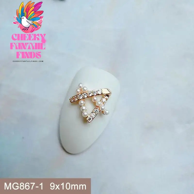 10pcs/lot Luxury Unicorn Heart Love Zircon Crystals Metal Nails Jewelry Decorations Nail Art Accessories Charms Parts Supplies Cheeky Fantail Finds