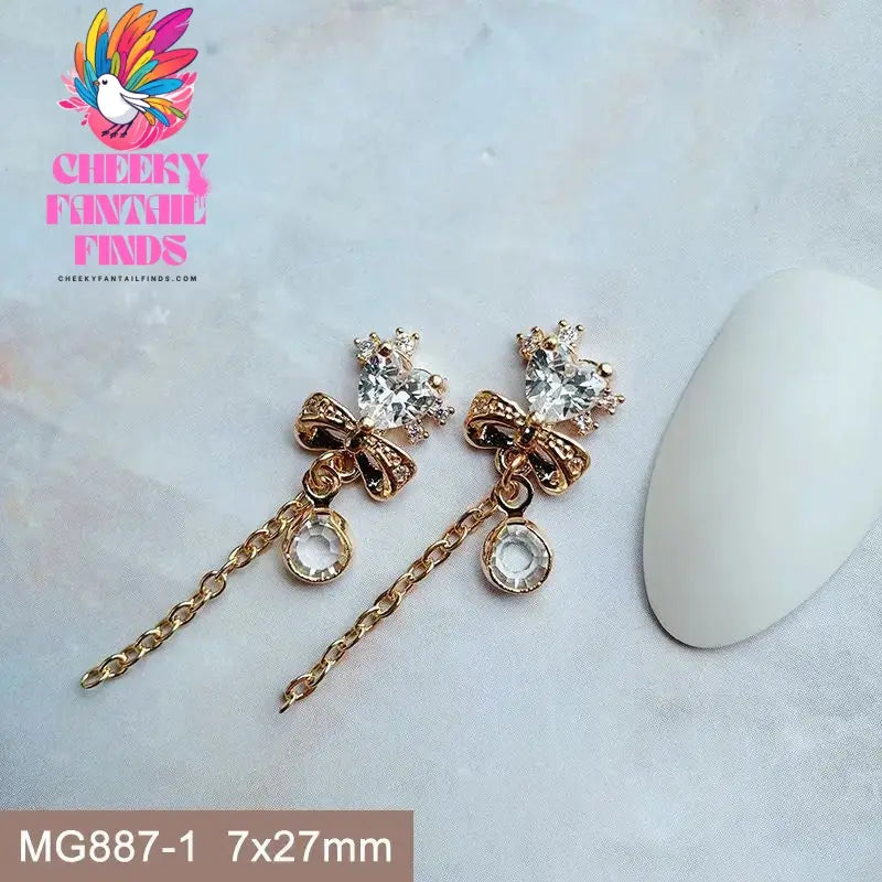 10pcs/lot Luxury Unicorn Heart Love Zircon Crystals Metal Nails Jewelry Decorations Nail Art Accessories Charms Parts Supplies Cheeky Fantail Finds