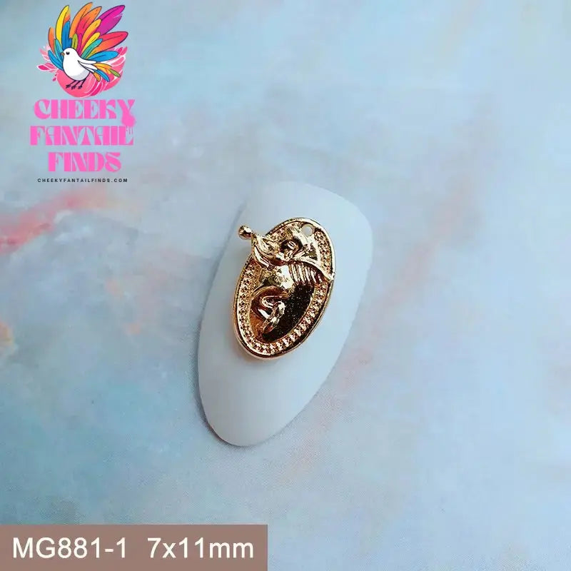 10pcs/lot Luxury Unicorn Heart Love Zircon Crystals Metal Nails Jewelry Decorations Nail Art Accessories Charms Parts Supplies Cheeky Fantail Finds