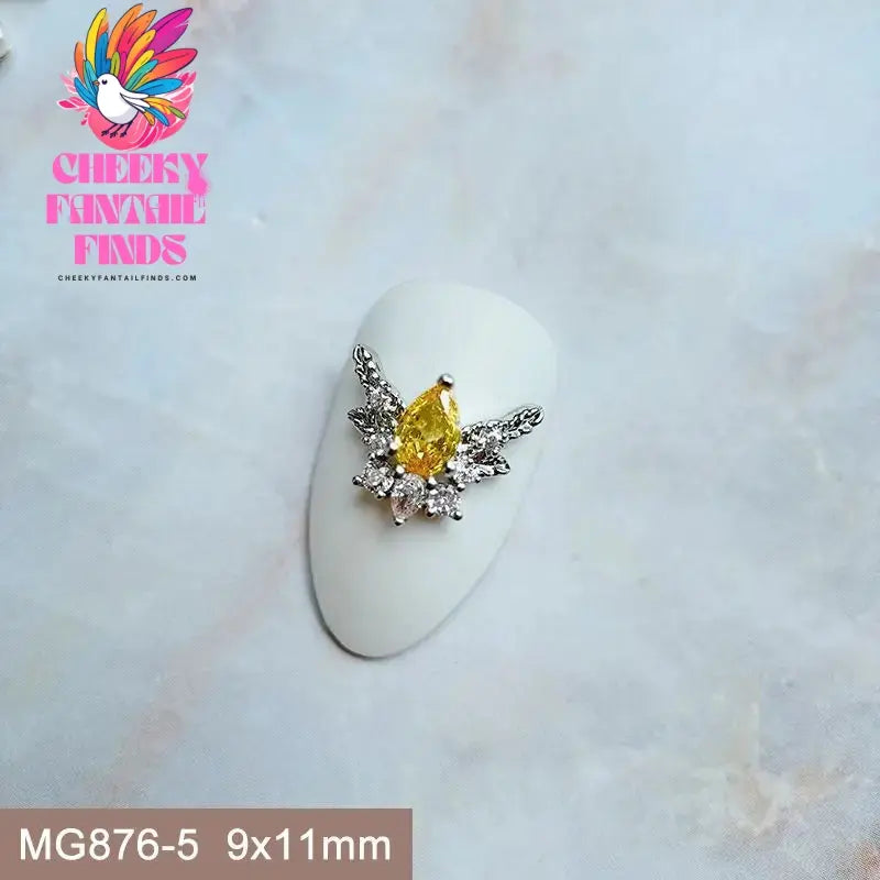 10pcs/lot Luxury Unicorn Heart Love Zircon Crystals Metal Nails Jewelry Decorations Nail Art Accessories Charms Parts Supplies Cheeky Fantail Finds