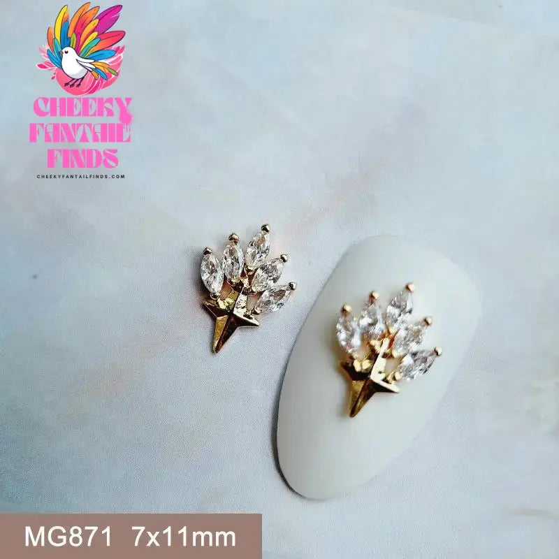 10pcs/lot Luxury Unicorn Heart Love Zircon Crystals Metal Nails Jewelry Decorations Nail Art Accessories Charms Parts Supplies Cheeky Fantail Finds