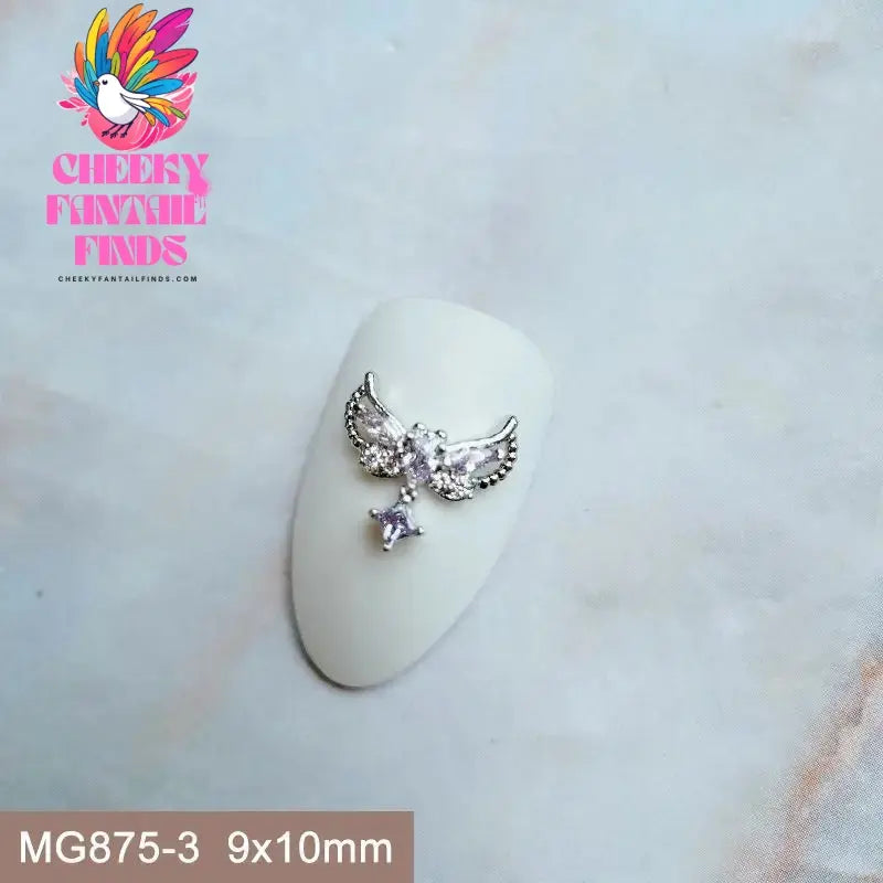 10pcs/lot Luxury Unicorn Heart Love Zircon Crystals Metal Nails Jewelry Decorations Nail Art Accessories Charms Parts Supplies Cheeky Fantail Finds