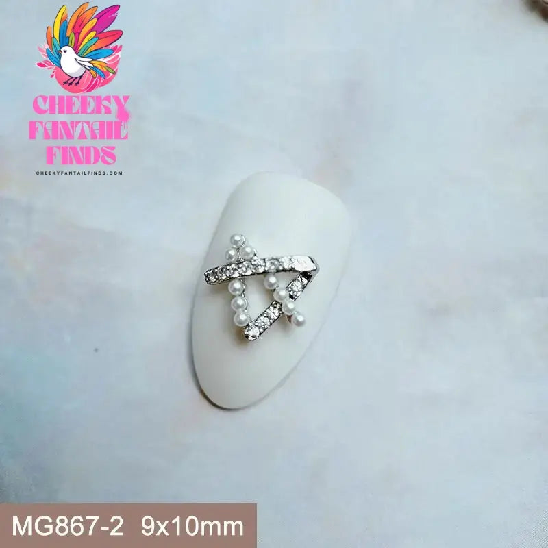 10pcs/lot Luxury Unicorn Heart Love Zircon Crystals Metal Nails Jewelry Decorations Nail Art Accessories Charms Parts Supplies Cheeky Fantail Finds