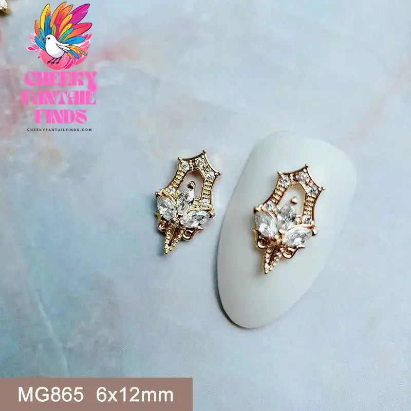 10pcs/lot Luxury Unicorn Heart Love Zircon Crystals Metal Nails Jewelry Decorations Nail Art Accessories Charms Parts Supplies Cheeky Fantail Finds