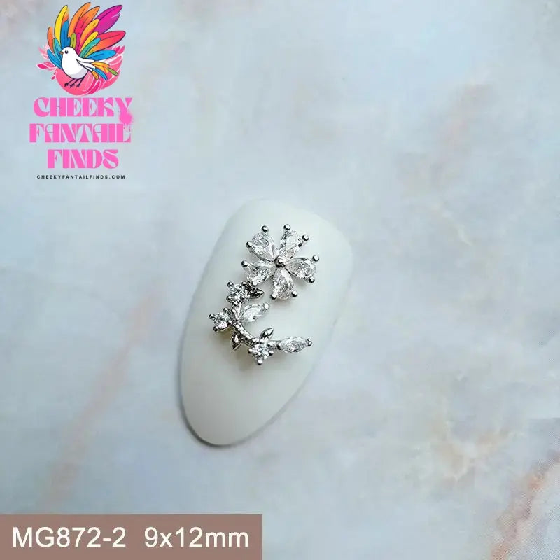 10pcs/lot Luxury Unicorn Heart Love Zircon Crystals Metal Nails Jewelry Decorations Nail Art Accessories Charms Parts Supplies Cheeky Fantail Finds