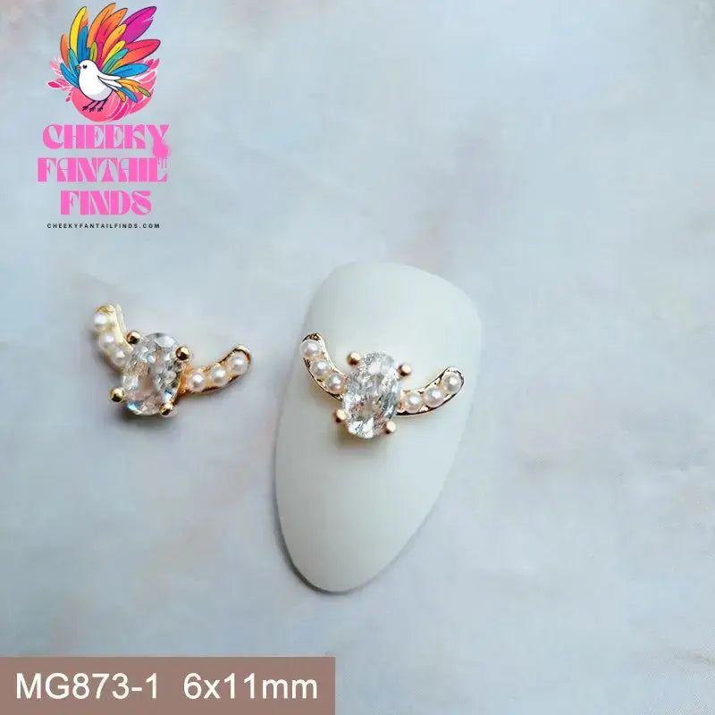 10pcs/lot Luxury Unicorn Heart Love Zircon Crystals Metal Nails Jewelry Decorations Nail Art Accessories Charms Parts Supplies Cheeky Fantail Finds