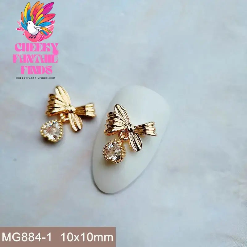 10pcs/lot Luxury Unicorn Heart Love Zircon Crystals Metal Nails Jewelry Decorations Nail Art Accessories Charms Parts Supplies Cheeky Fantail Finds