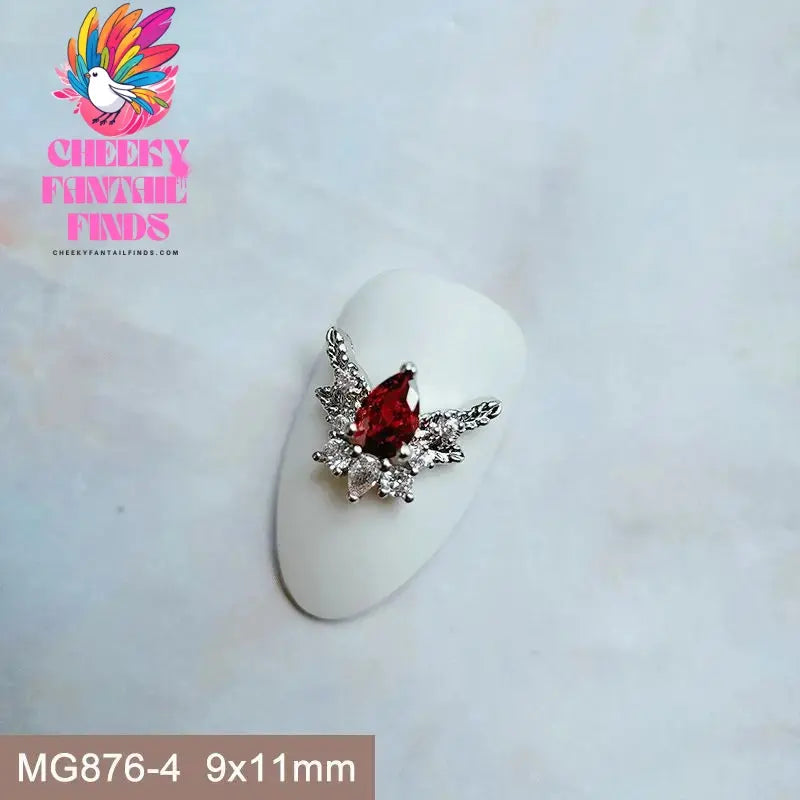 10pcs/lot Luxury Unicorn Heart Love Zircon Crystals Metal Nails Jewelry Decorations Nail Art Accessories Charms Parts Supplies Cheeky Fantail Finds