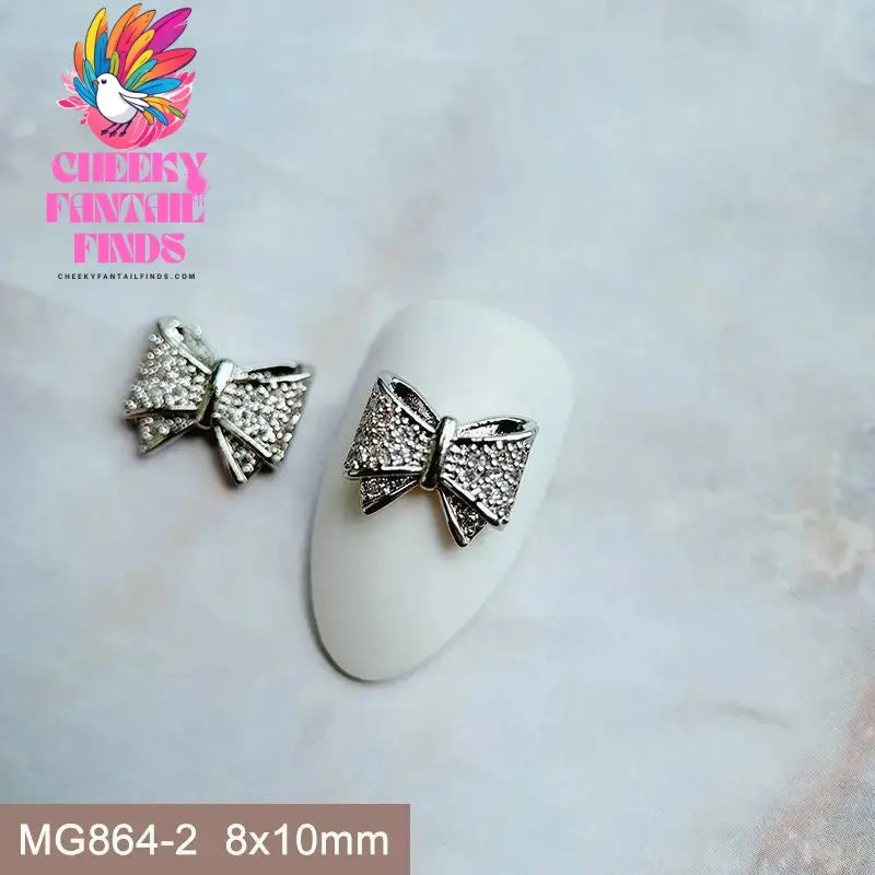 10pcs/lot Luxury Unicorn Heart Love Zircon Crystals Metal Nails Jewelry Decorations Nail Art Accessories Charms Parts Supplies Cheeky Fantail Finds