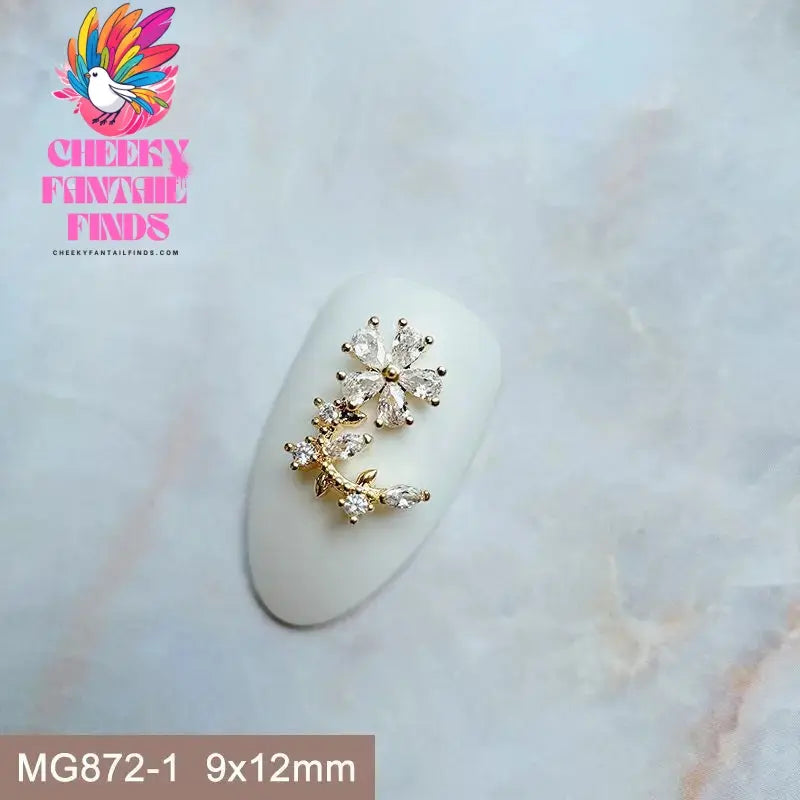 10pcs/lot Luxury Unicorn Heart Love Zircon Crystals Metal Nails Jewelry Decorations Nail Art Accessories Charms Parts Supplies Cheeky Fantail Finds
