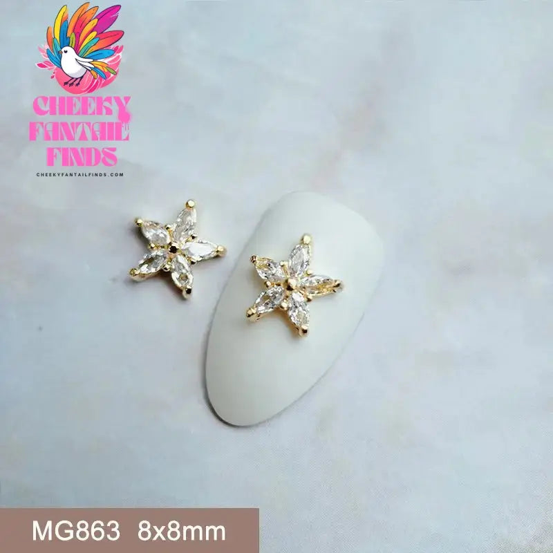 10pcs/lot Luxury Unicorn Heart Love Zircon Crystals Metal Nails Jewelry Decorations Nail Art Accessories Charms Parts Supplies Cheeky Fantail Finds