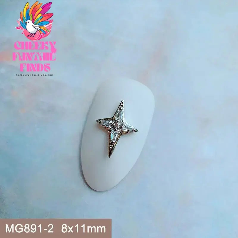 10pcs/lot Luxury Unicorn Heart Love Zircon Crystals Metal Nails Jewelry Decorations Nail Art Accessories Charms Parts Supplies Cheeky Fantail Finds