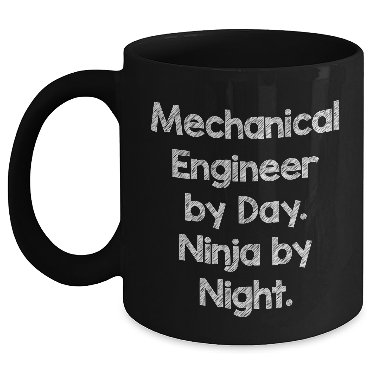 Mechanical Engineer Humor Gifts from Friends - Funny Ninja Mug for Father's Day, Black Coffee Mug - Main