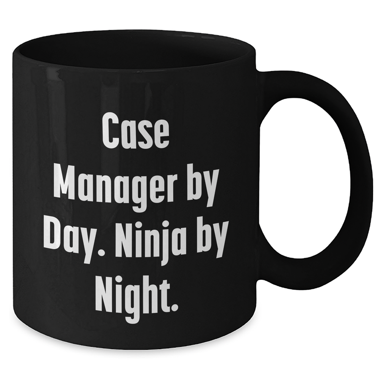 Funny Case Manager Gifts - 'Case Manager By Day. Ninja By Night.' Black Coffee Mug for Father's Day from Friends to Coworkers - Additional