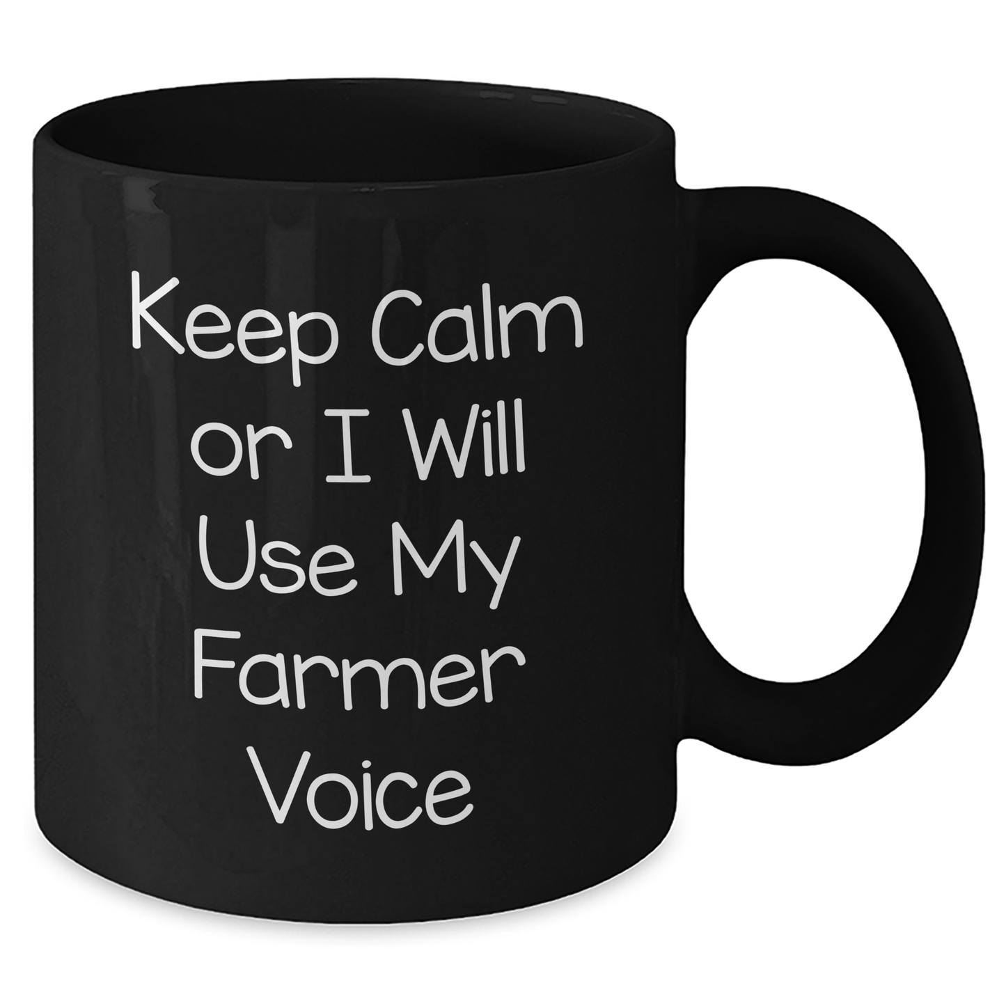 Farmer Gifts from Friends, Keep Calm Or I Will Use My Farmer Voice Funny Coffee Mug, Unique Gifts for Farmer Dad on Father's Day, Black 11oz or 15oz Ceramic Mug - Additional