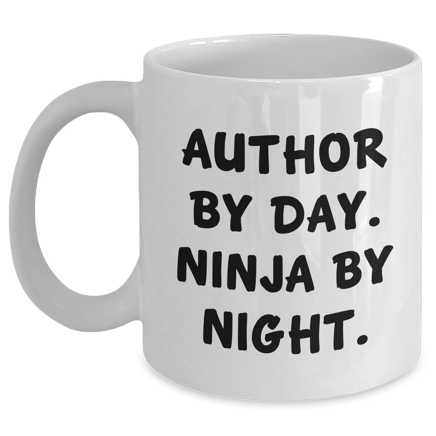 Author's Humor, Gifts from Men for Author By Day, Ninja By Night, White Coffee Mug for Father's Day - Main
