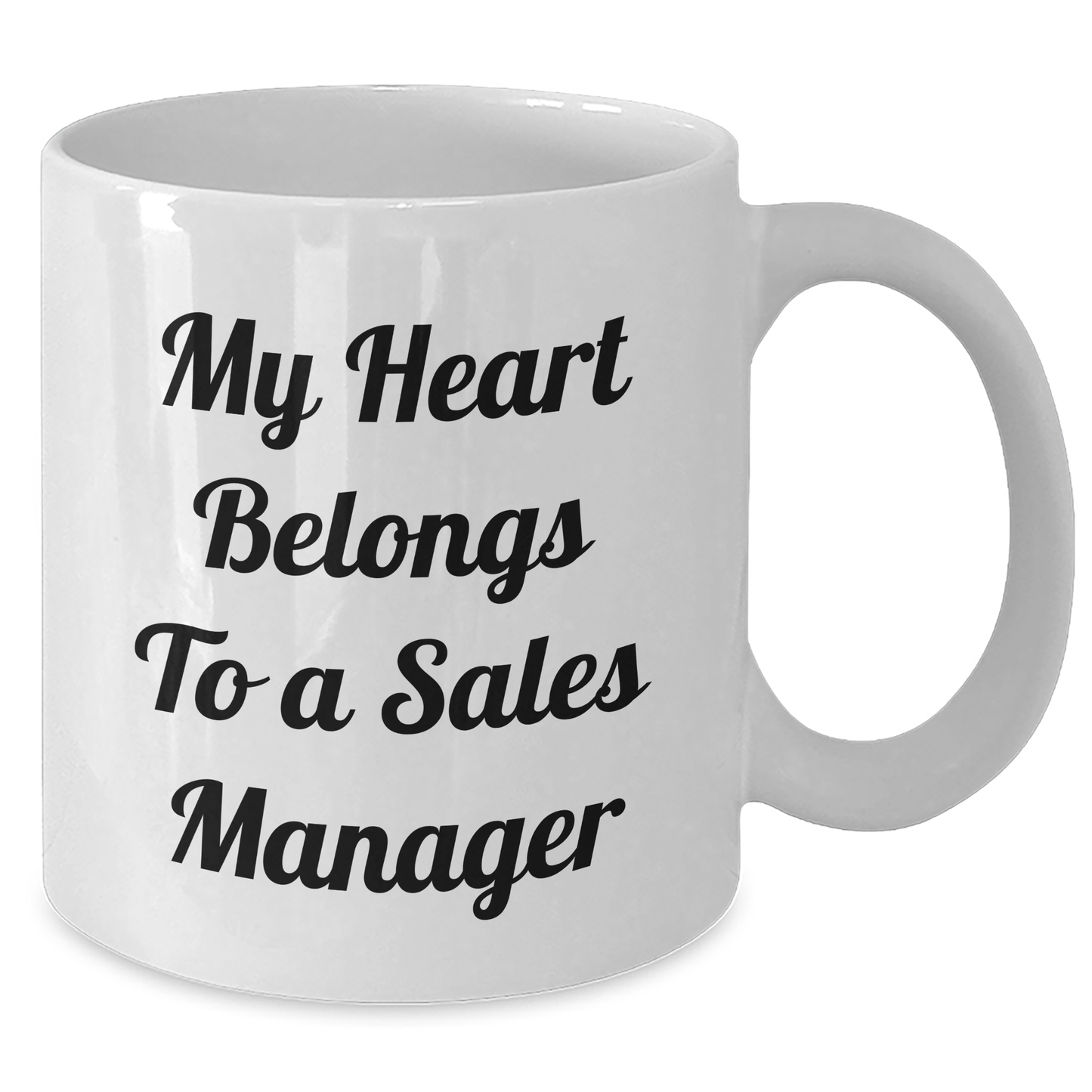 Funny Sales Manager Gifts from Friends for Graduation Unique White Coffee Mugs 'My Heart Belongs To A Sales Manager' - Additional