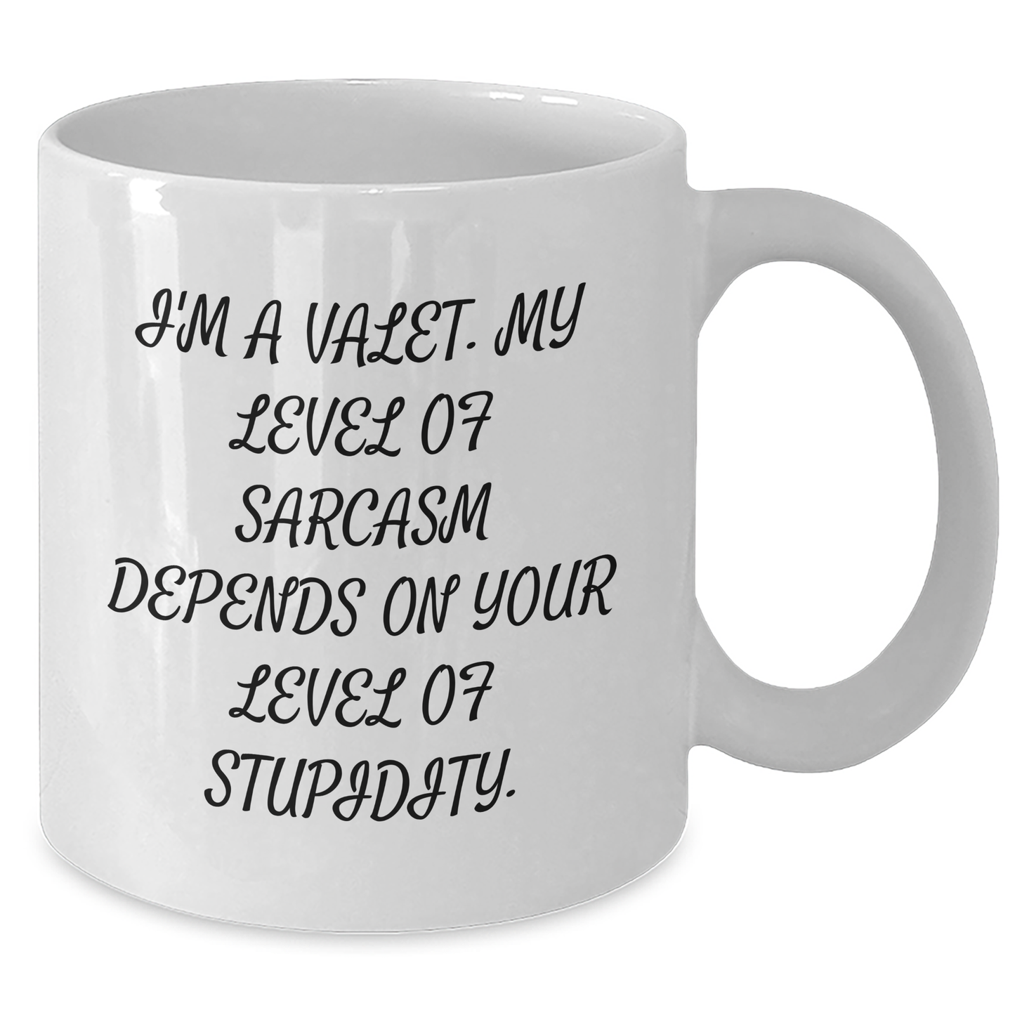 Valet Sarcasm Funny Gifts from Friends for Valet Graduation White Coffee Mugs, 11oz or 15oz - Additional