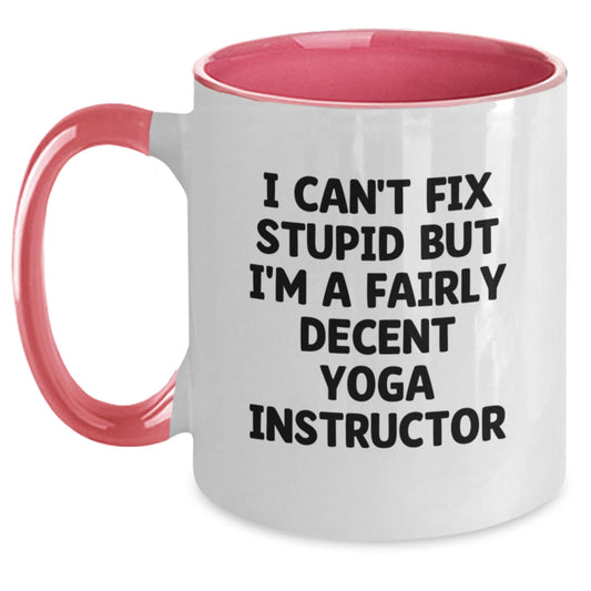 Gifts from Friends for Yoga Instructor Funny Quotes Two Tone Coffee Mug, Graduation Unique Gifts for Men, Women, Family, and Coworkers - Main