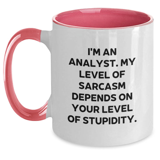 Funny Analyst Gifts for Graduation - I'm An Analyst, Two Tone Coffee Mug, Black, Red, Navy, or Pink - Main