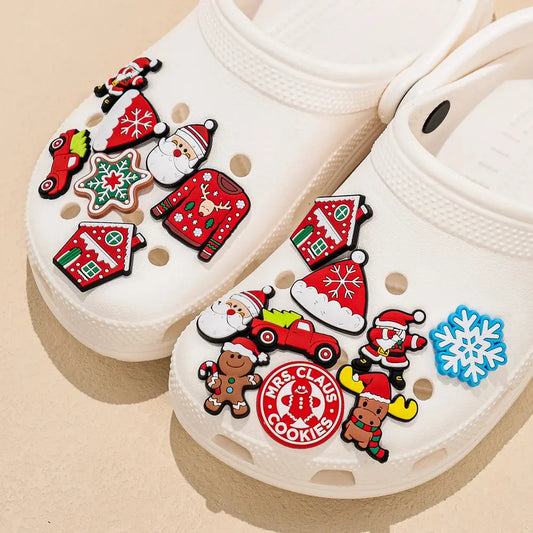 12/20/50pcs Christmas Shoe Charms Shoe Decorations Pins for Women Kids Men Boys Girls Xmas Favor Gift Garden Sandal Accessories - Cheeky Fantail Finds