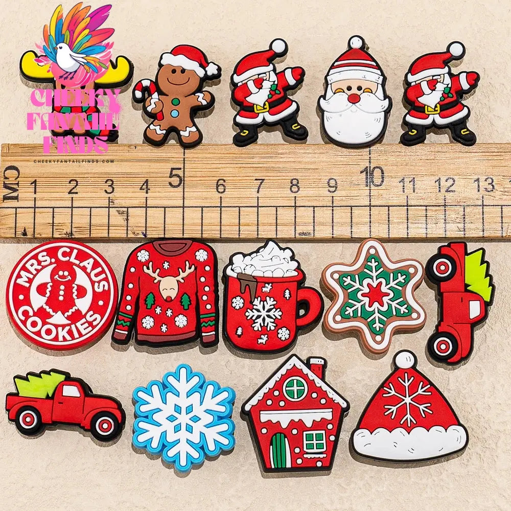12/20/50pcs Christmas Shoe Charms Shoe Decorations Pins for Women Kids Men Boys Girls Xmas Favor Gift Garden Sandal Accessories - Cheeky Fantail Finds
