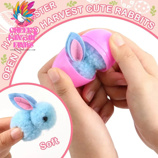 12/24PCS Easter Egg Mini Rabbit Plush Doll Blind Box Children's Cute Toys Holiday Decoration Birthday Gifts Animal Ornaments Cheeky Fantail Finds