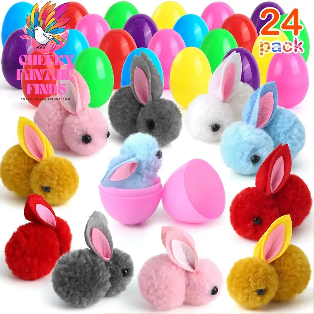 12/24PCS Easter Egg Mini Rabbit Plush Doll Blind Box Children's Cute Toys Holiday Decoration Birthday Gifts Animal Ornaments Cheeky Fantail Finds