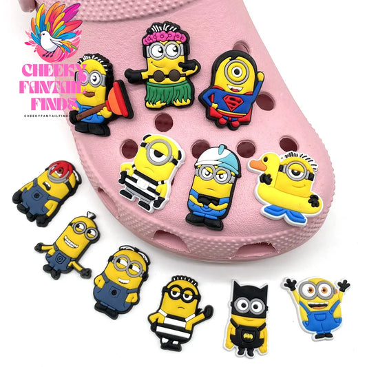 12PCS Despicable Me Shoe Charms Shoe Flowers Cartoon Figure Accessories Shoes Decorations for shoes Slippers Buckle Gift Cheeky Fantail Finds