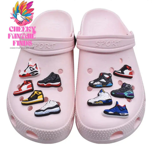 12Pcs Sneaker Collection Shoe Charms Accessories Sets For Kids Men Hole Shoes Charms Cartoon Sandals Decoration Cheeky Fantail Finds