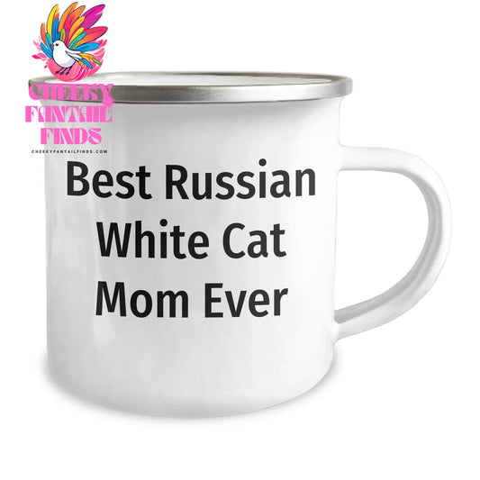 12oz Camping Mug | Funny Best Russian White Cat Mom Ever | Unique Gifts for Father's Day | Russian White Cat Mom Gifts - Image 2