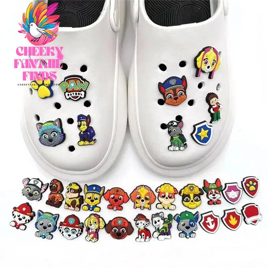 12pcs Paw Patrol Pvc Shoe Charms Anime Cartoon Shoe Buckle decorated pvc Animal Dog series shoe charm best-selling designer Cheeky Fantail Finds