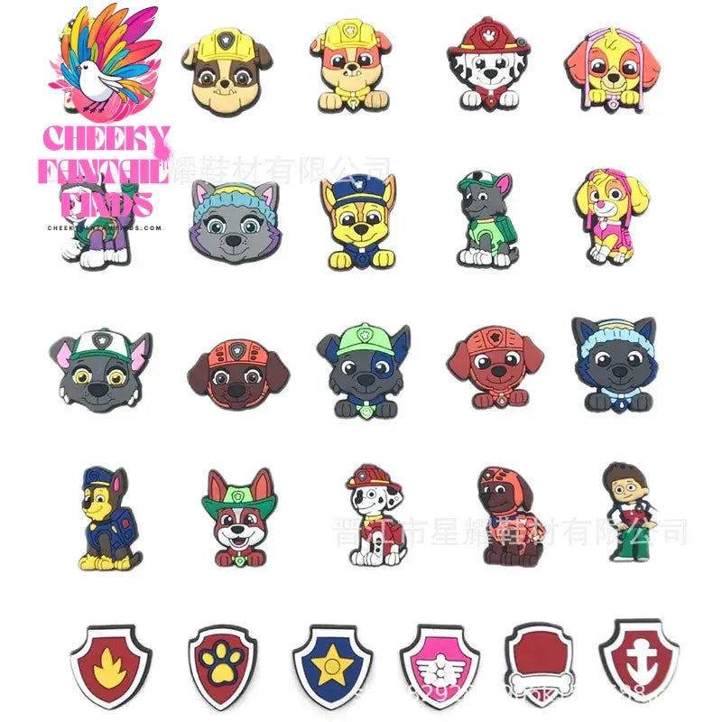 12pcs Paw Patrol Pvc Shoe Charms Anime Cartoon Shoe Buckle decorated pvc Animal Dog series shoe charm best-selling designer Cheeky Fantail Finds
