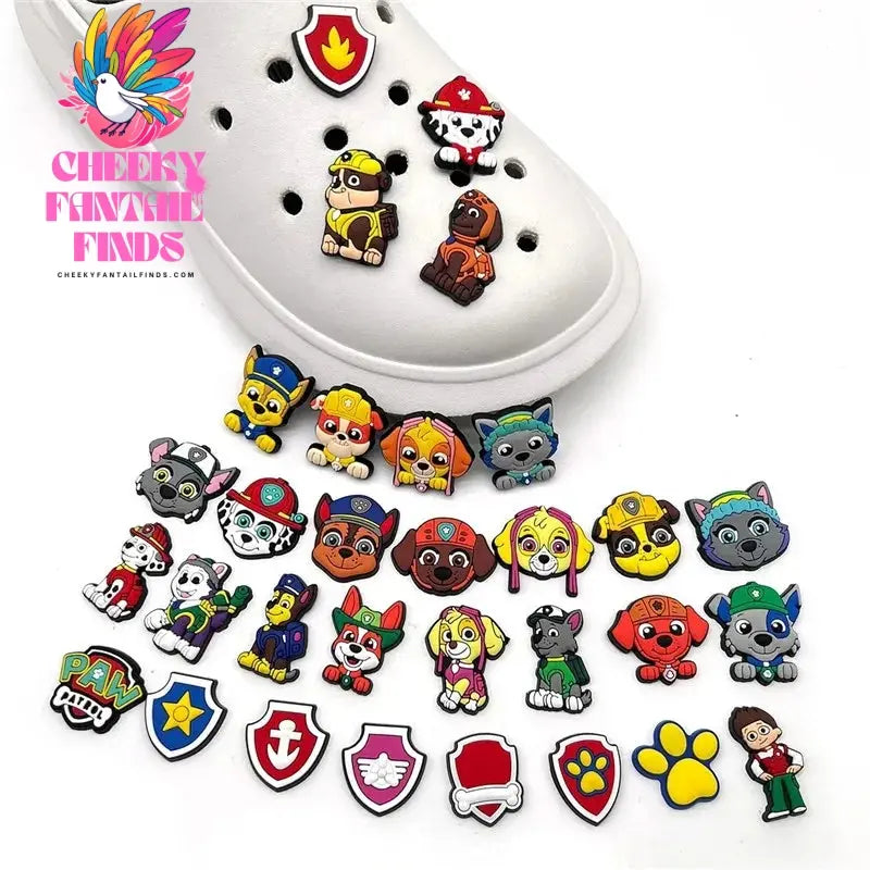 12pcs Paw Patrol Pvc Shoe Charms Anime Cartoon Shoe Buckle decorated pvc Animal Dog series shoe charm best-selling designer Cheeky Fantail Finds