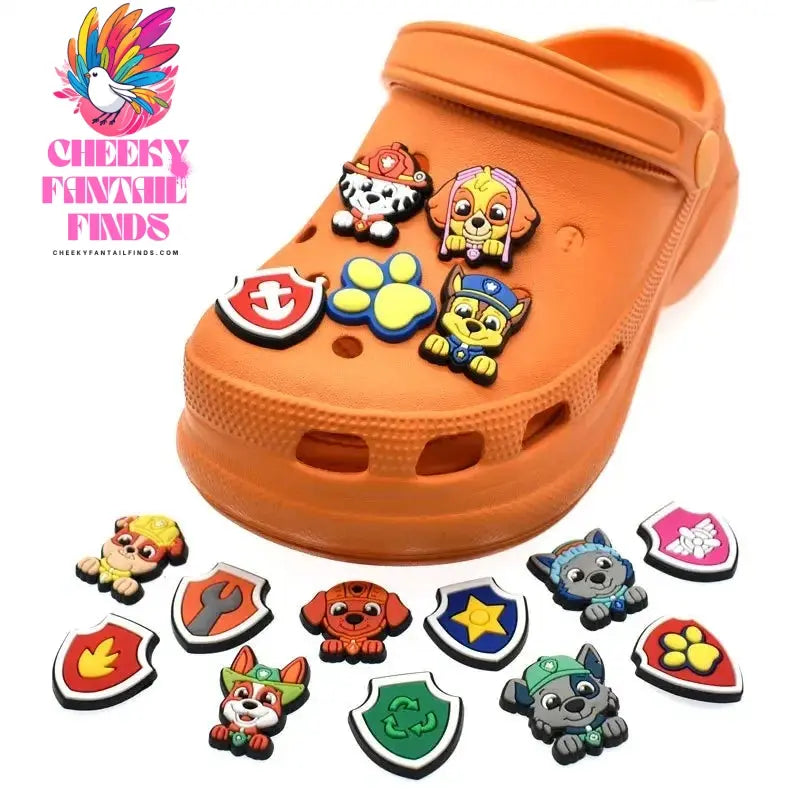 12pcs Paw Patrol Pvc Shoe Charms Anime Cartoon Shoe Buckle decorated pvc Animal Dog series shoe charm best-selling designer Cheeky Fantail Finds