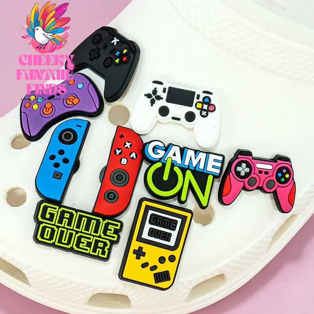 13PCS Set Fashion Game Style Shoe Charms Women Men Decoration Cute Game Controller Shoe Accessories Sandal Buckle Pins for Clog Cheeky Fantail Finds