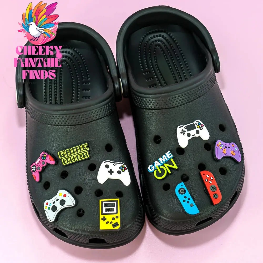 13PCS Set Fashion Game Style Shoe Charms Women Men Decoration Cute Game Controller Shoe Accessories Sandal Buckle Pins for Clog Cheeky Fantail Finds