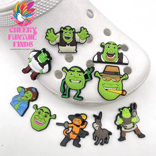 14Pcs-10pcs/set Imitation Shoe Charms PVC Cartoon Clogs Sandals Garden Shoe Accessories Funny for Boy Party Gift Cheeky Fantail Finds
