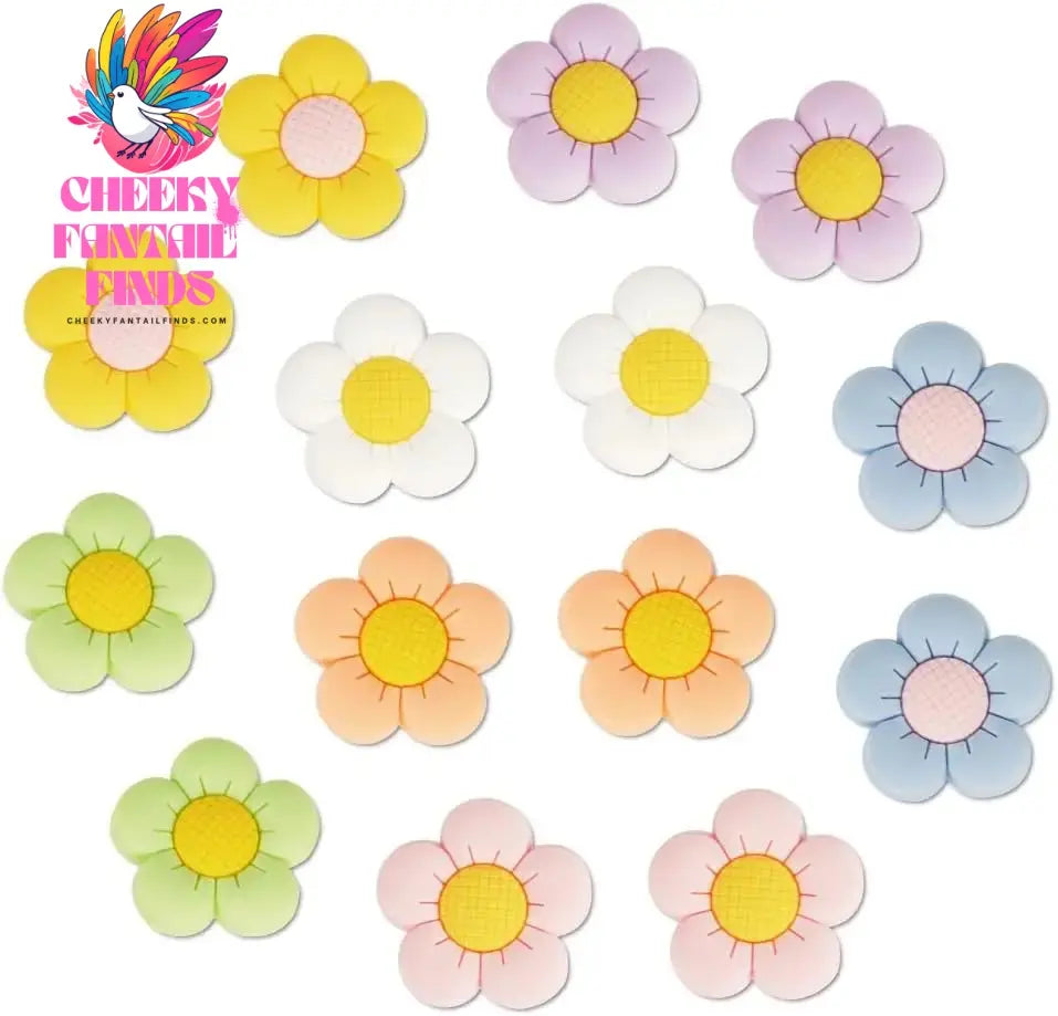 14pcs Flower Charms Cute Shoe Charms Accessories Shoe Decoration Daisy Shoes Pins Gift for Kids Girl Adults Woman Birthday Party Cheeky Fantail Finds