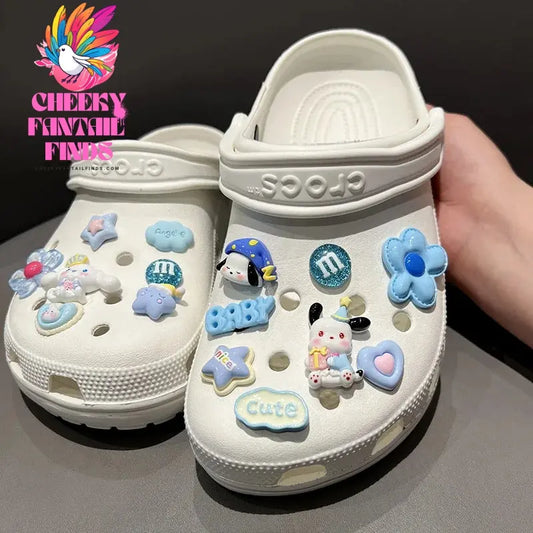 14pcs/set New Cinnamoroll Shoes Accessories Cartoon Hole Shoes Buckle Diy Decoration Removable Girl Gifts Cheeky Fantail Finds