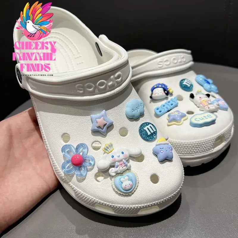 14pcs/set New Cinnamoroll Shoes Accessories Cartoon Hole Shoes Buckle Diy Decoration Removable Girl Gifts Cheeky Fantail Finds