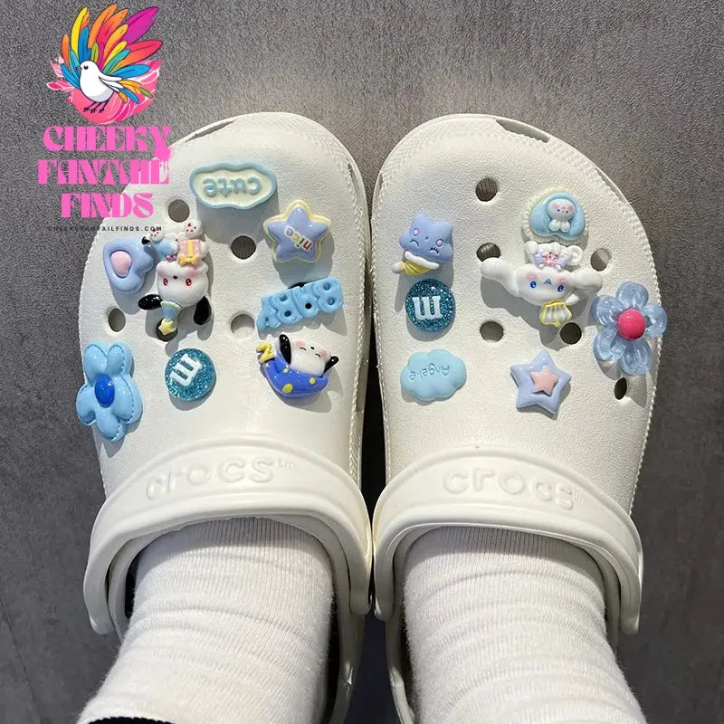 14pcs/set New Cinnamoroll Shoes Accessories Cartoon Hole Shoes Buckle Diy Decoration Removable Girl Gifts Cheeky Fantail Finds