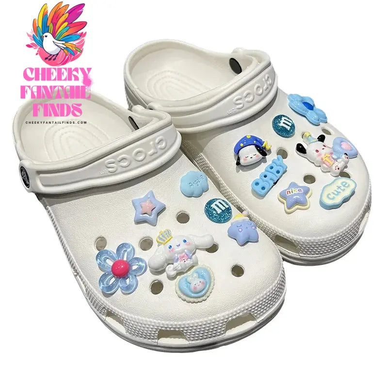 14pcs/set New Cinnamoroll Shoes Accessories Cartoon Hole Shoes Buckle Diy Decoration Removable Girl Gifts Cheeky Fantail Finds