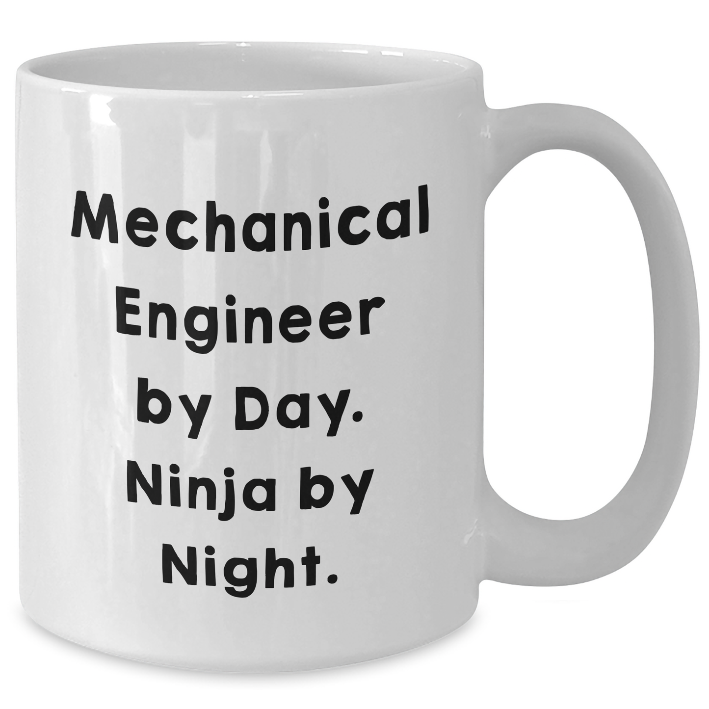 Mechanical Engineer Gifts, Funny White Coffee Mug, 'Mechanical Engineer By Day. Ninja By Night.' for Father's Day from Friends, Family, or Coworkers - Additional