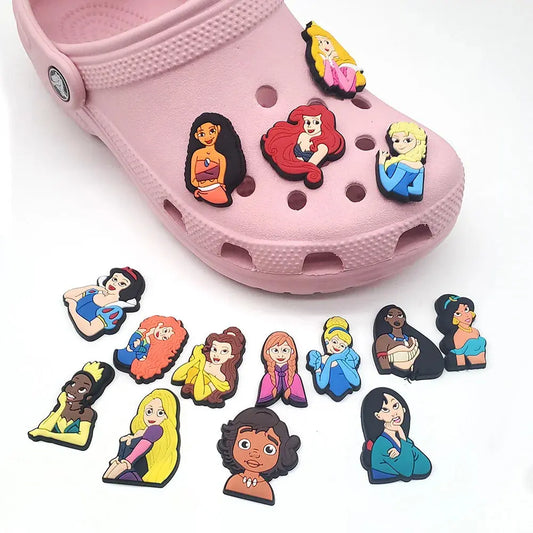 15Pcs Set Princess PVC Sandals Shoe Accessories Charms Decoration Buckle Cute Ornament DIY Wristbands Charms Cheeky Fantail Finds