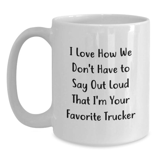 Funny Trucker Gifts from Friends and Family for Favorite Trucker, White Coffee Mug for Graduation - Main