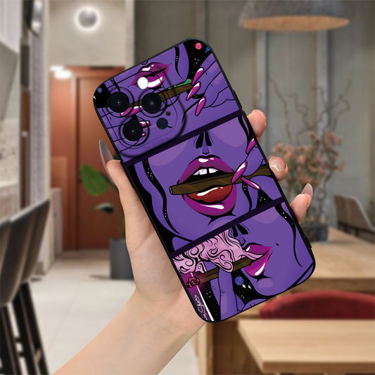 Chic Lips Printed Phone Case - Fashion-Forward Protection for iPhone 15 14 13 12 11 XS XR X 7 8 Plus Pro Max Mini - Unique & Eye-Catching Design