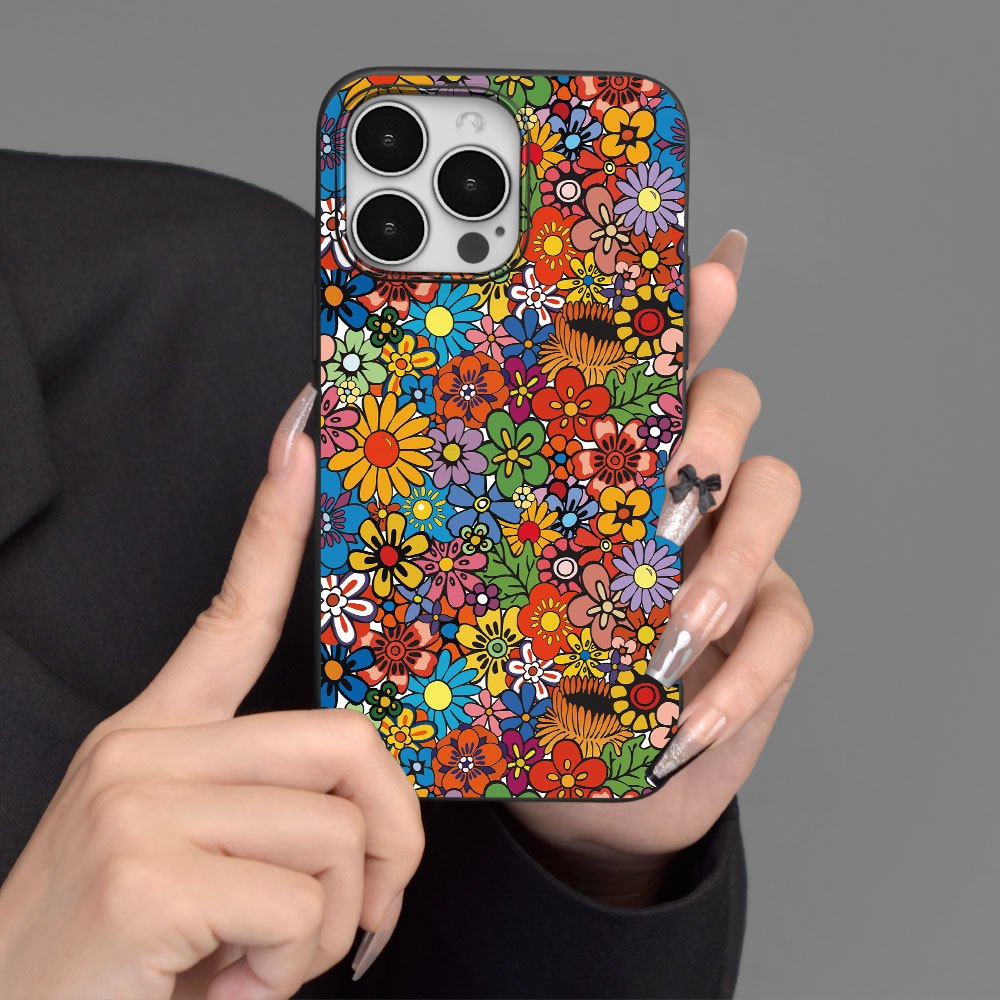 Flowers Pattern Liquid Silicone Mobile Phone Case Full-Body Protection Shockproof Anti-fall TPU Soft Rubber Case Color: Transparent White Black For Men Women For IPhone 15 14 13 12 11 XS XR X 7 8 Mini Plus Pro Max SE 2020/202